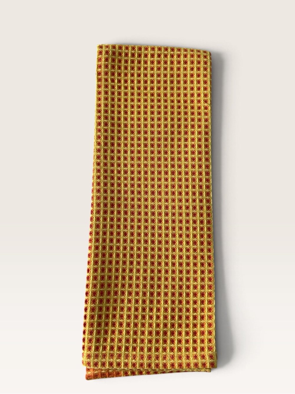 Crate & Barrel Citrus Waffle Weave Dishtowel Yellow Orange - NWOT